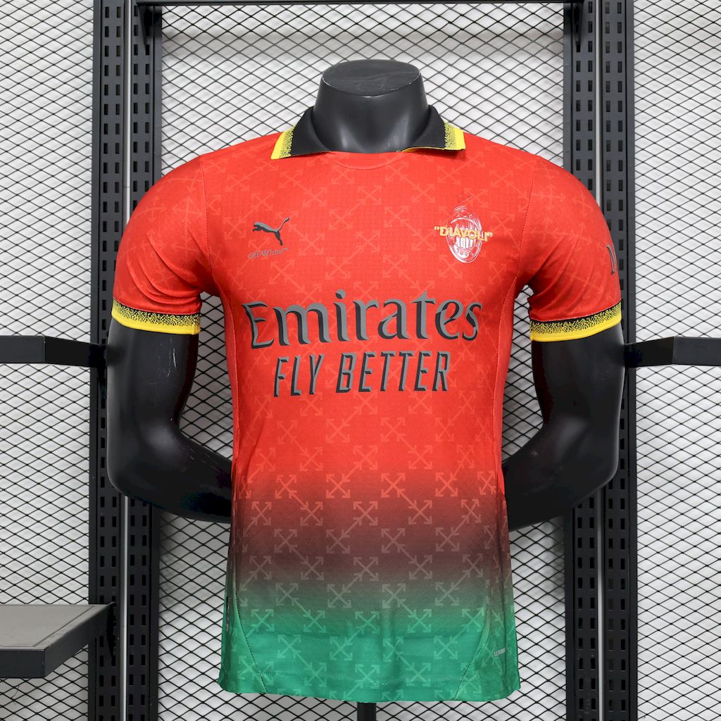 Camisola AC Milan 2025/2026 - Red & Green Edição Especial Co-Brand Off-White