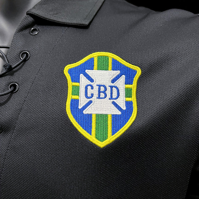 Camisola Comprida Nacional Retro Brazil 2004/2005 - Preto Special Edition (Colarinho Cordas)