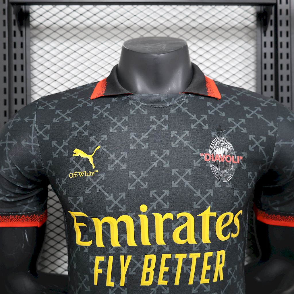 Camisola AC Milan 2025/2026 - Black & Green Edição Especial Co-Brand Off-White
