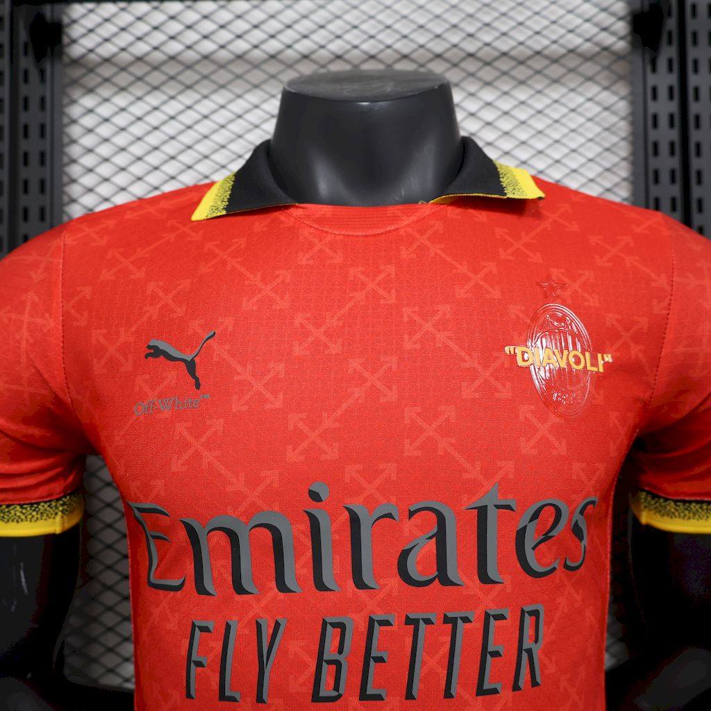 Camisola AC Milan 2025/2026 - Red & Green Edição Especial Co-Brand Off-White