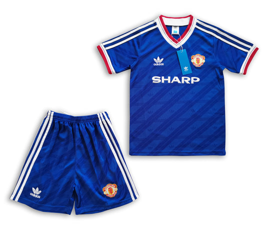 Conjunto Infantil Retro Manchester United 1986/1987 - 3.º Equipamento