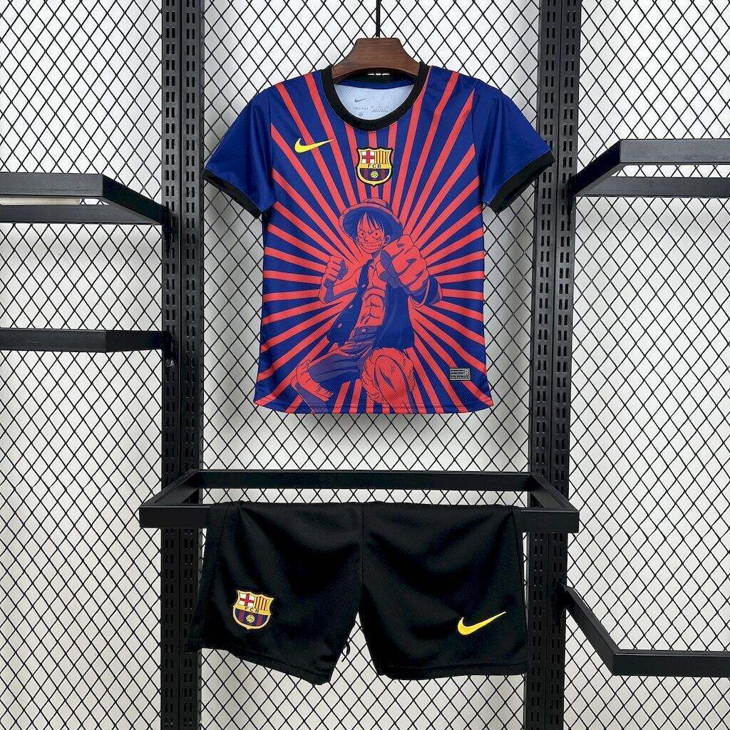 Conjunto Infantil Barcelona 2025/2026 - One Piece Special Edition