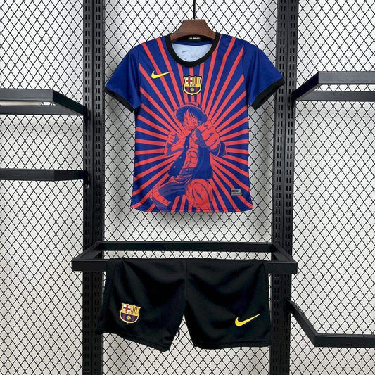 Conjunto Infantil Barcelona 2025/2026 - One Piece Special Edition