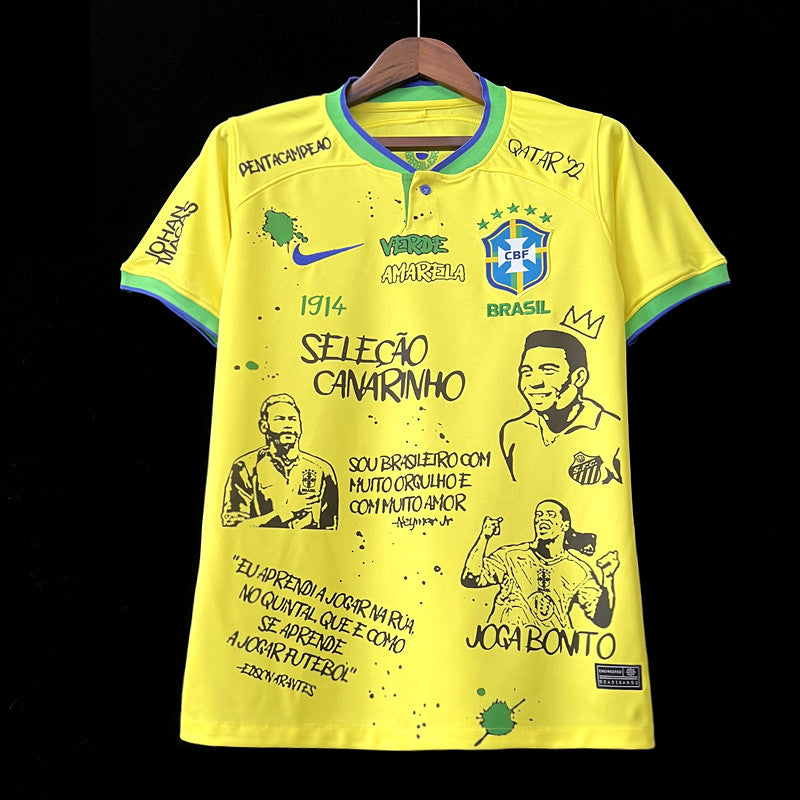 Camisola Nacional Retro Brazil 2022/2023 - Yellow Special Edition Graffiti Board