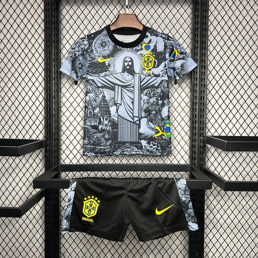 Conjunto Infantil Brazil 2024/2025 - Grey Special Edition Kids