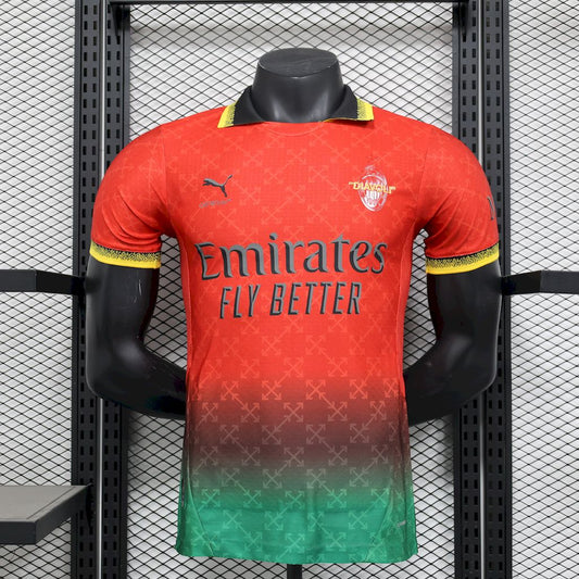 Camisola AC Milan 2025/2026 - Red & Green Edição Especial Co-Brand Off-White
